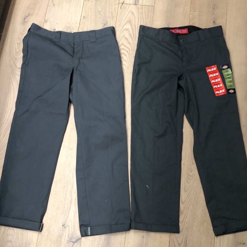 2 grey dickies pants. One new with tags! Size 33x30 and 32x32